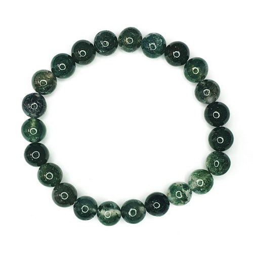Moss Agate Bead 8mm Bracelet 304